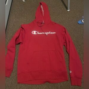 Red champion hoodie